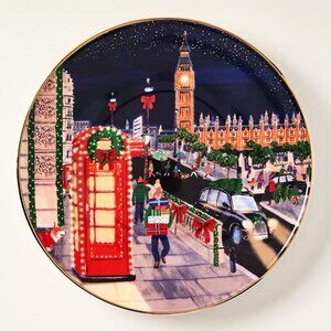 Anthropologie Holiday In The City Dessert Plate London 2025 Stoneware New